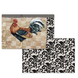 Roosters 8 Reversible Placemats Farmhouse Decor Indoor Outdoor Rustic Country